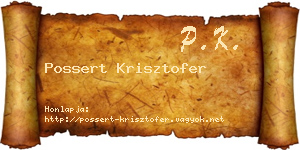 Possert Krisztofer névjegykártya